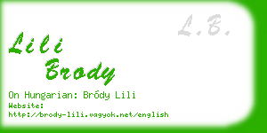 lili brody business card